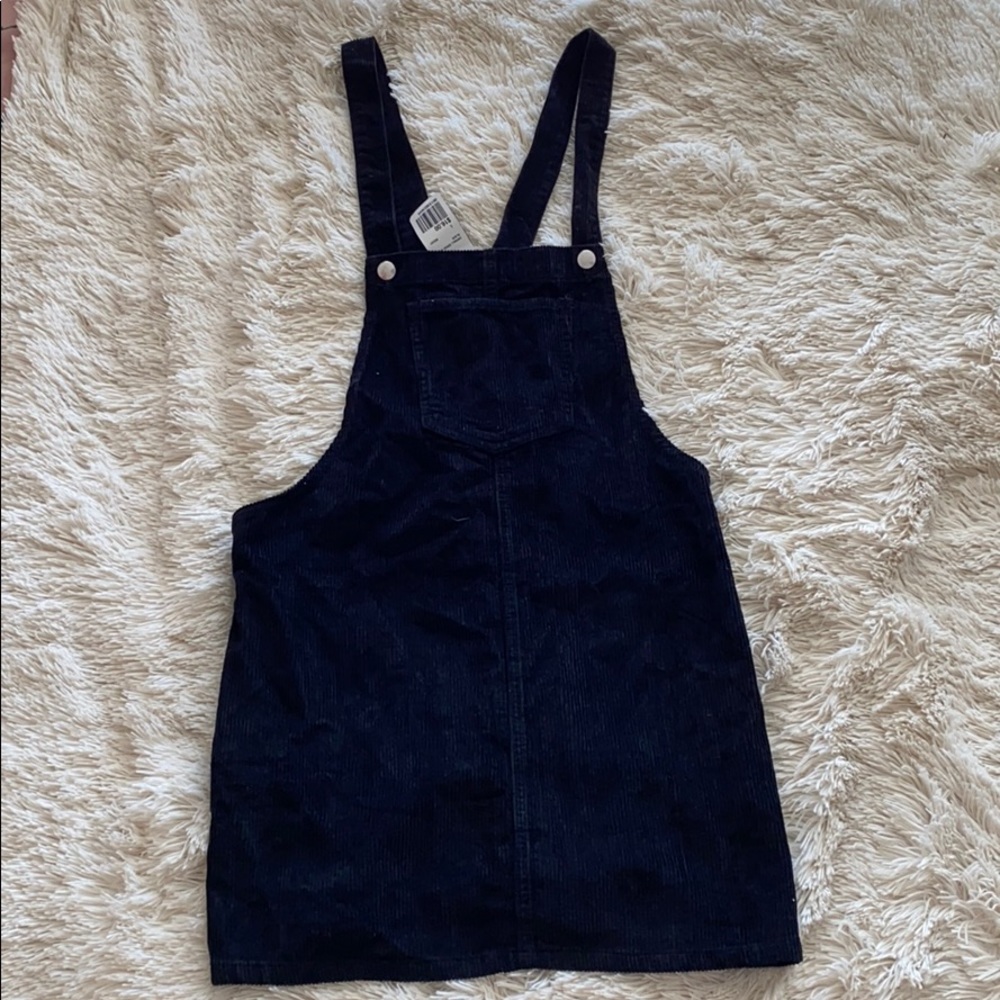 Forever 21 Black Corduroy Overall Dress